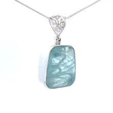 Aquamarine Crystal Pendant Necklace (SE1272)