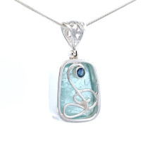 Aquamarine Crystal Pendant Necklace (SE1272)