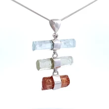 Aquamarine Heliodor Topaz Pendant Necklace