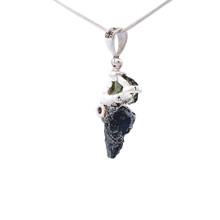 Moldavite Campo Meteorite Pendant