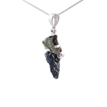 Moldavite Campo Meteorite Pendant