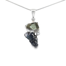 Moldavite Campo Meteorite Pendant