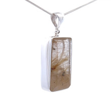 Rutilated Quartz Pendant Necklace (FA2179)