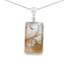 Rutilated Quartz Pendant Necklace (FA2179)