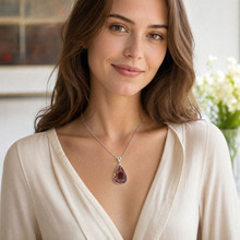 Fire Opal Pendant Necklace (FA1049)