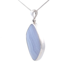 Blue Lace Agate Pendant Necklace (AE1220)