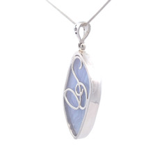 Blue Lace Agate Pendant Necklace (AE1220)
