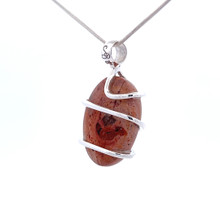 Fire Opal Pendant Necklace (M1270)