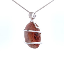 Fire Opal Pendant Necklace (M1270)