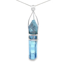 Aqua Aura Crystal Pendant Necklace (SP1001)