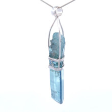 Aqua Aura Crystal Pendant Necklace (SP1001)