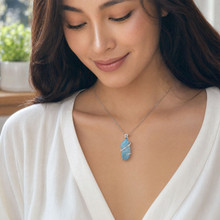 Aqua Aura Quartz Pendant Necklace (AE1140)
