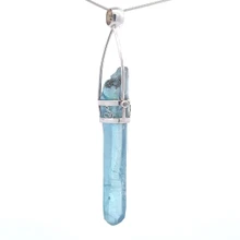 Aqua Aura Crystal Pendant Necklace (SB2815)