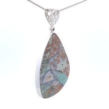 Green Opal Petrified Fossil Wood Pendant