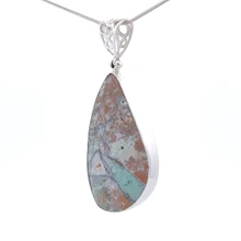 Green Opal Petrified Fossil Wood Pendant
