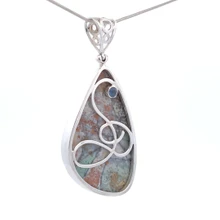 Green Opal Petrified Fossil Wood Pendant