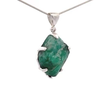 Emerald in Quartz Pendant Necklace (SB3149)