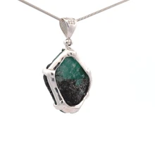 Emerald in Quartz Pendant Necklace (SB3149)