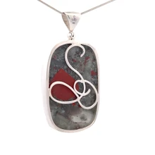 Bloodstone Pendant Necklace (SE1674)