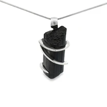 Black Tourmaline Pendant Necklace (SE1348)
