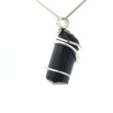 Black Tourmaline Pendant Necklace (SE1348)
