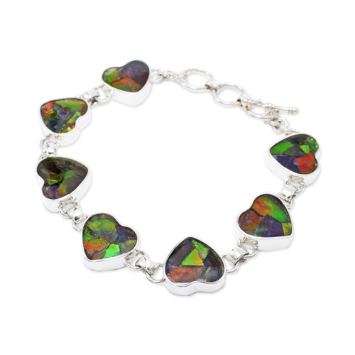 Ammolite Heart Bracelet (SB1873)