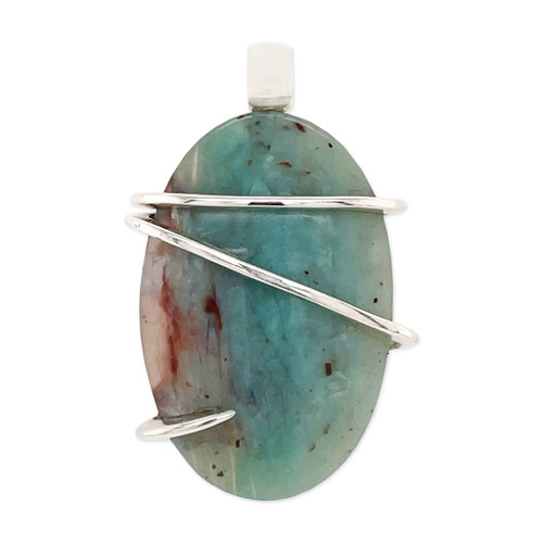 Aqua Colored Chrysoprase Pendant (SE1334)