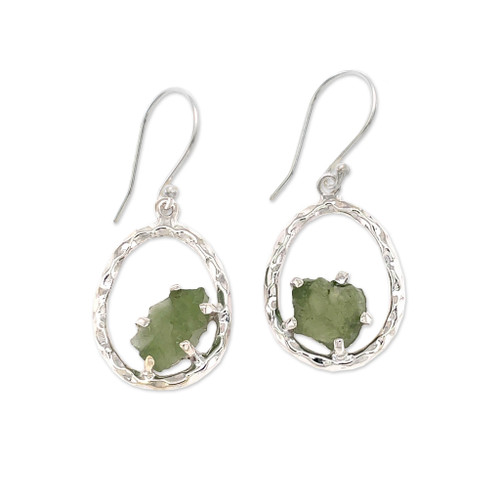 Moldavite Drop Earrings (EA1012)
