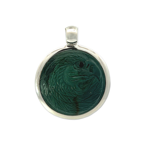 Carved Green Jasper Pendant (SB2699)
