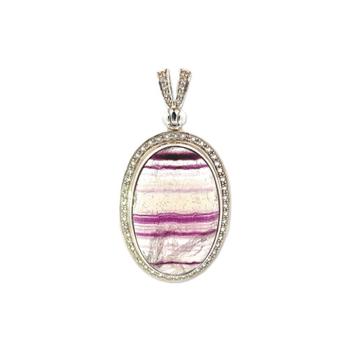 Fluorite Crystal Pendant Necklace (SB2701)