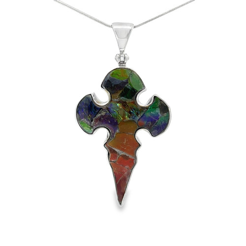 Ammolite Cross Pendant (SB2147)