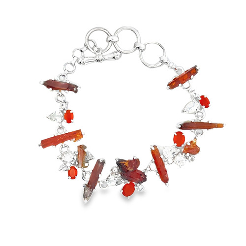 Zincite Carnelian White Topaz Bracelet 