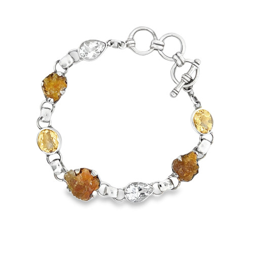 Zincite Citrine Topaz Tennis Bracelet (SB3232)