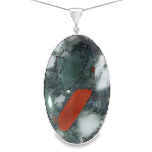 Bloodstone Pendant Necklace (SE1696)