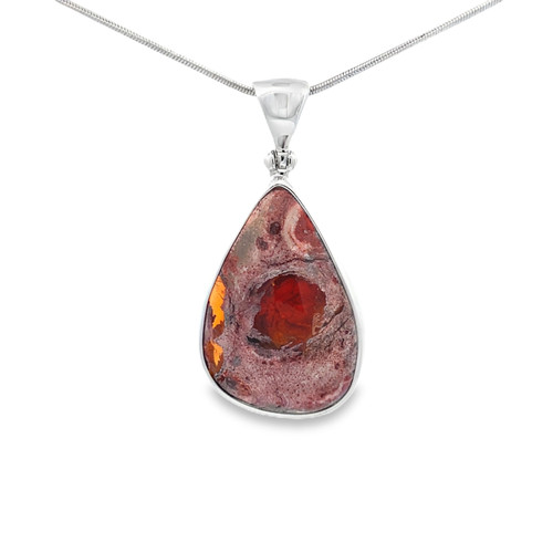 Fire Opal Pendant Necklace (FA1049)