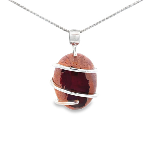 Fire Opal Pendant Necklace (M1270)