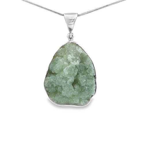 Prehnite Crystal Pendant Necklace (SB3415)