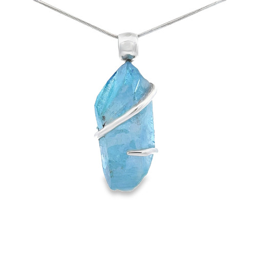 Aqua Aura Quartz Pendant Necklace (AE1140)