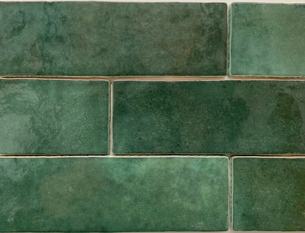 Sample of Forest Green Handmade Style Spanish Subway Wall ...