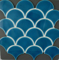 blue craquelle fish scale mosaic tile