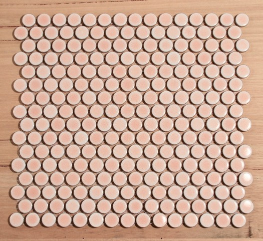 Pink Gloss Porcelain Penny Round Mosaic Wall Tiles Online! - Tiles4less
