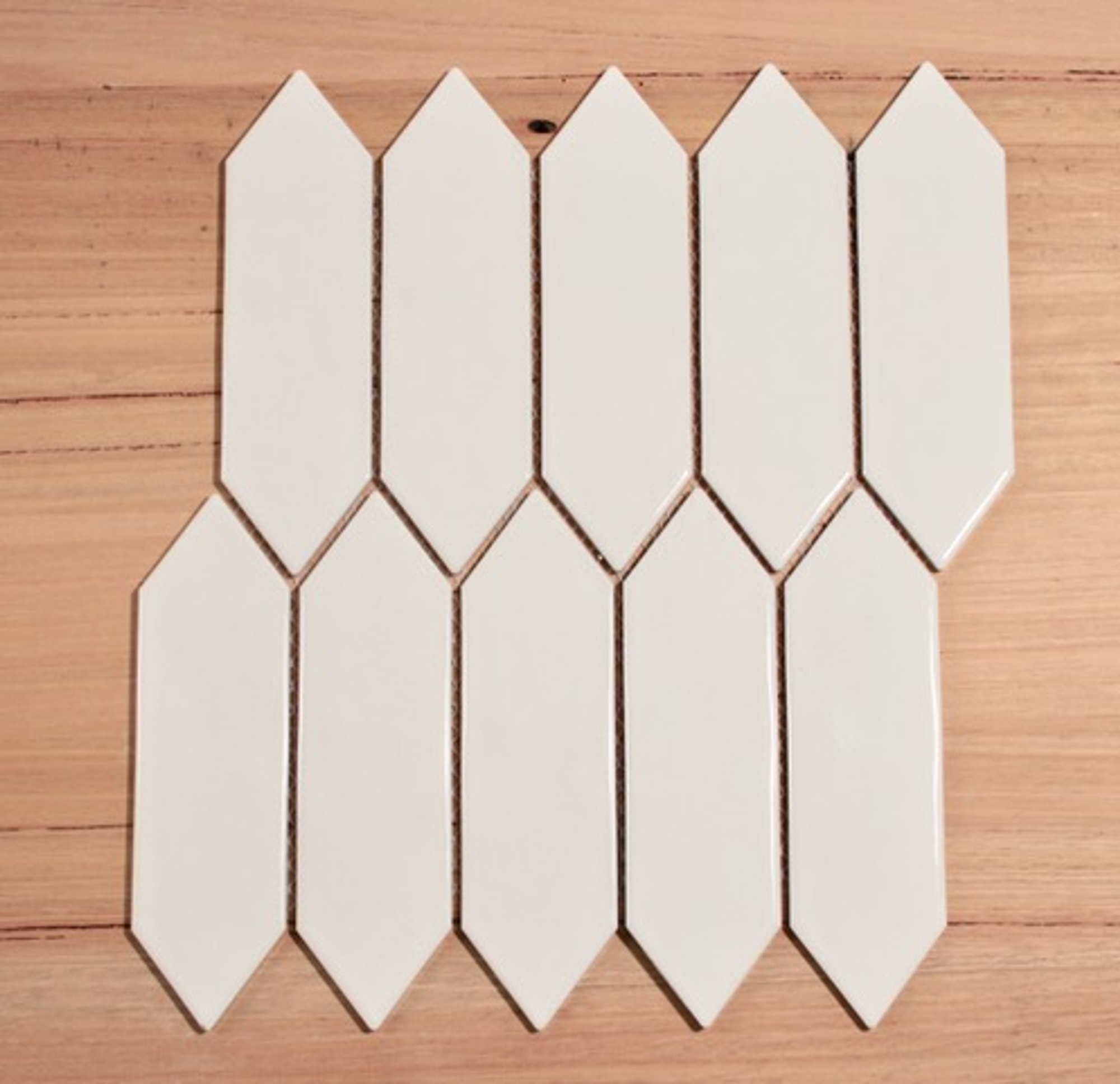 White Arrow Porcelain Mosaic Tiles rippled gloss finish Buy Online