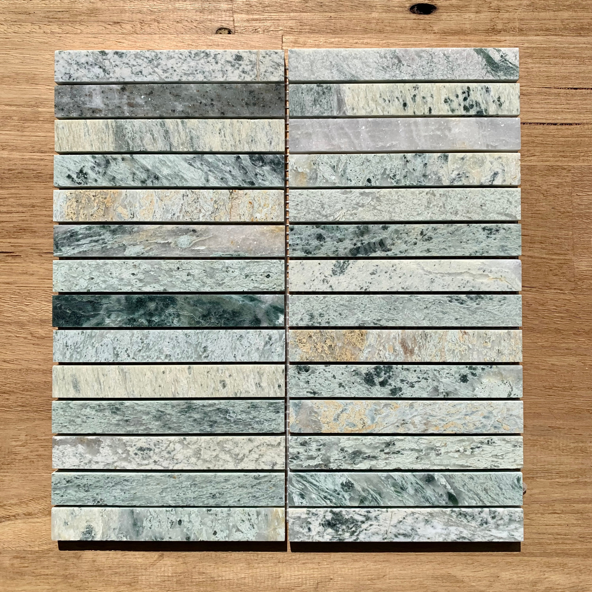 Ming Green Marble Kit Kat Mosaics 145x20mm