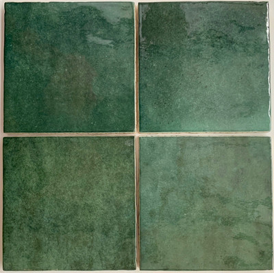 Olive Green Handmade Style Wall Tile 132mm