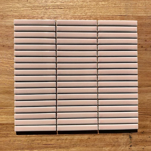 Small Kit Kat Vintage Pink Gloss Mosaic 92x12mm - Tiles4less