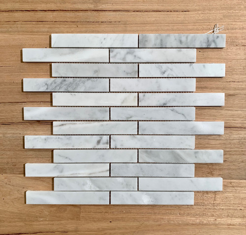 Carrara Marble Brick Mosaic 148x23mm