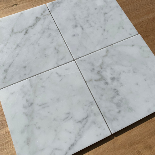 Carrara Marble Honed  Square 150mm Wall and Floor Tile Carrara Marble Honed  Square 150mm Wall and Floor Tile