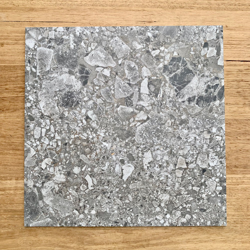 Venetian Dark Grey Terrazzo Look Wall and Floor Tile