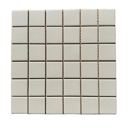 Textured anti-slip Off White Square Mosaic Tile 48mm