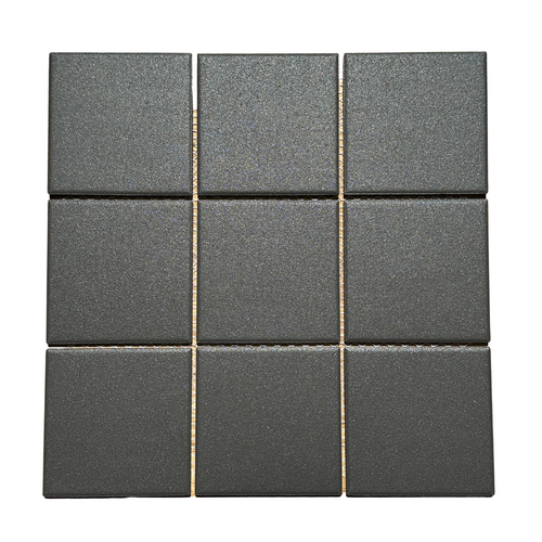 Textured Charcoal Square Mosaic Tile 97mm